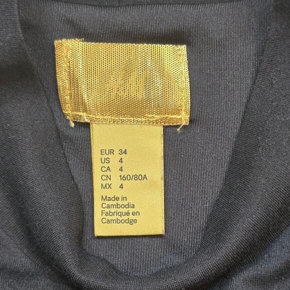 H&M Sexy Peekaboo Keyhole Mock Black Mini Dress Sz. 4 - Picture 5 of 6